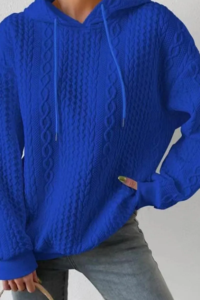 HTS1096 Cozy Cable Knit Hoodie