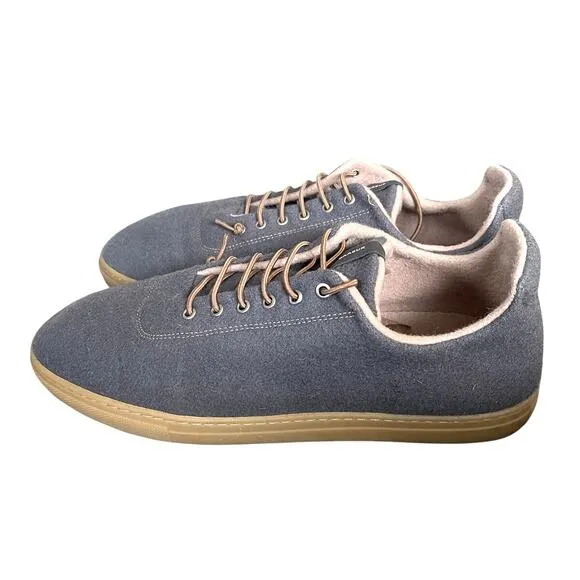 Huckberry Mens 11.5 Urban Wooler Low Top Sneaker Felted Lace Up Shoes Gray EU 45