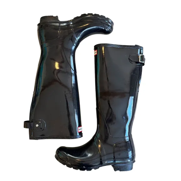 Hunter Adjustable Shaft Width Rain Boots Women’s Size 9 Black