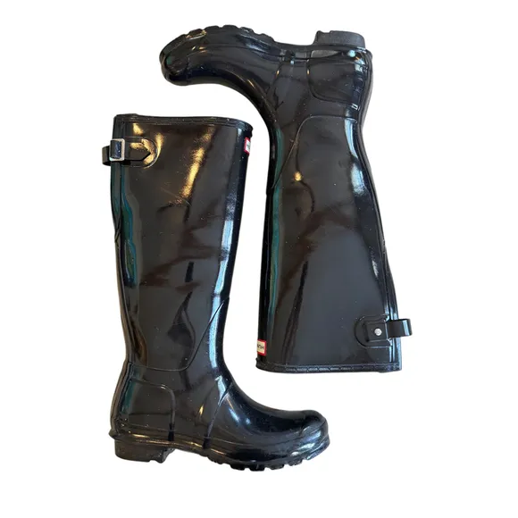 Hunter Adjustable Shaft Width Rain Boots Women’s Size 9 Black