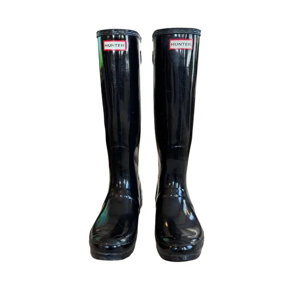 Hunter Adjustable Shaft Width Rain Boots Women’s Size 9 Black