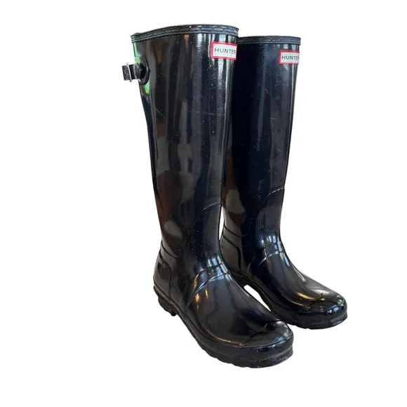 Hunter Adjustable Shaft Width Rain Boots Women’s Size 9 Black