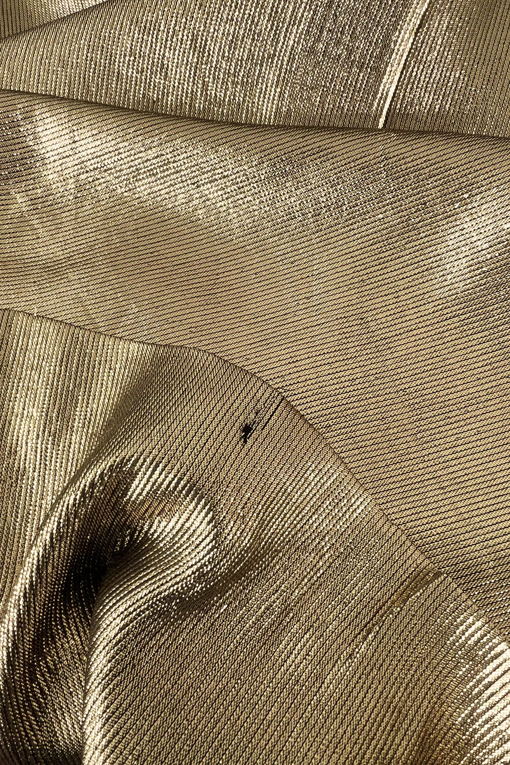 Iconic Fall 1991 Yves Saint Laurent Runway Slinky Gold Lame Dress w Gold Button Details