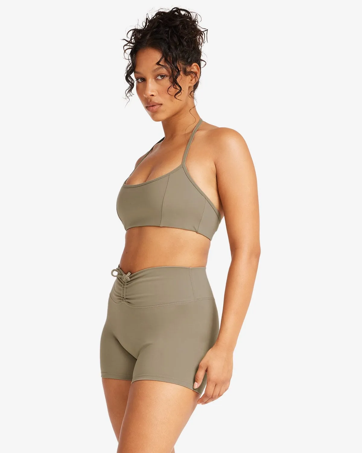 IM Serenity Contour Halter Crop | Vintage Khaki