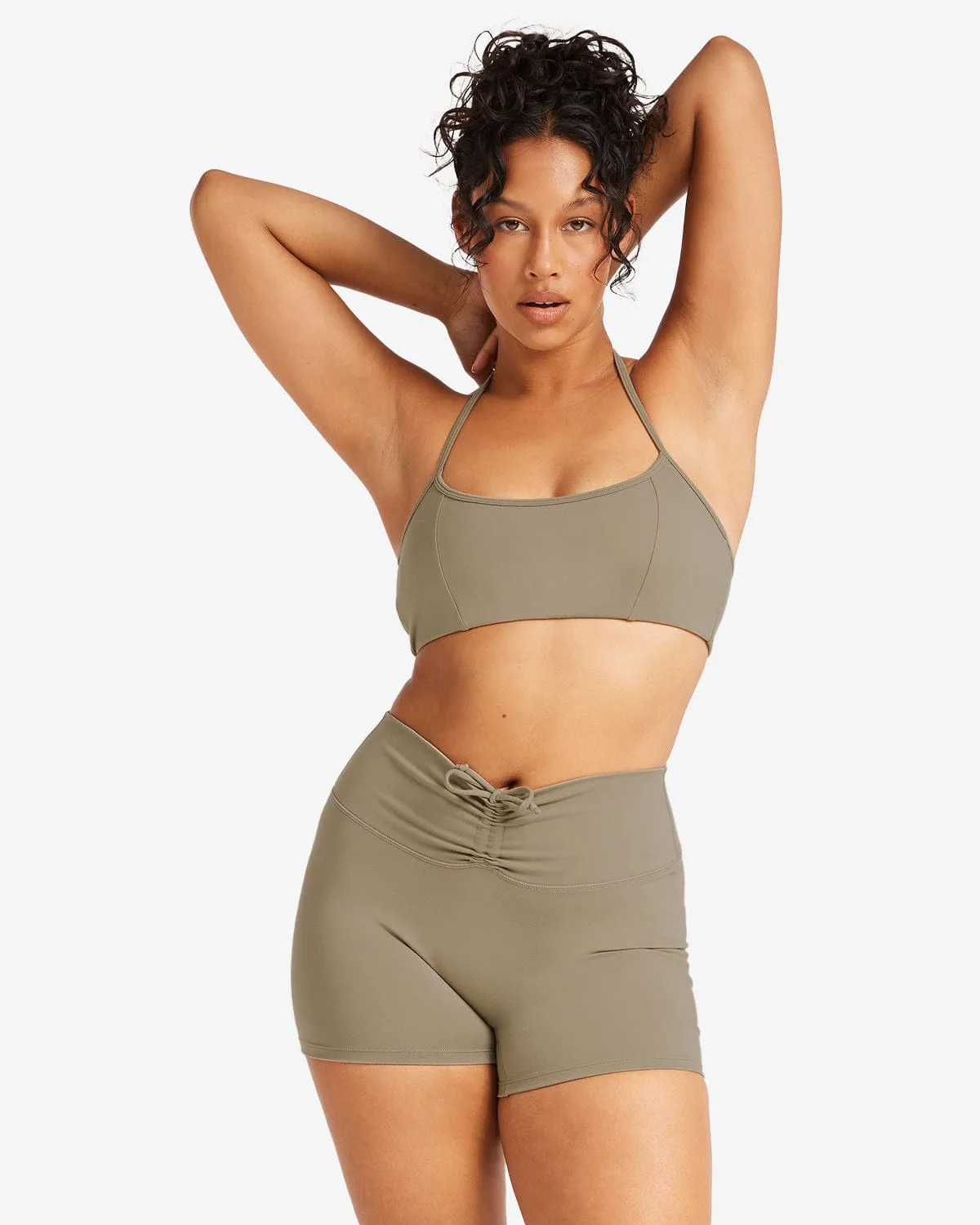 IM Serenity Contour Halter Crop | Vintage Khaki