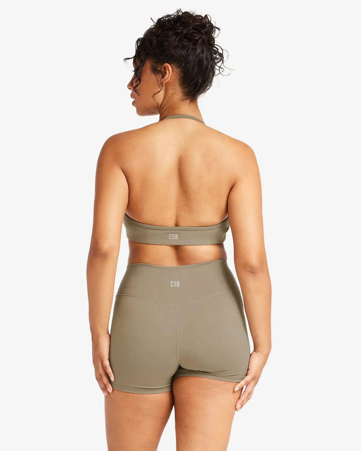 IM Serenity Contour Halter Crop | Vintage Khaki