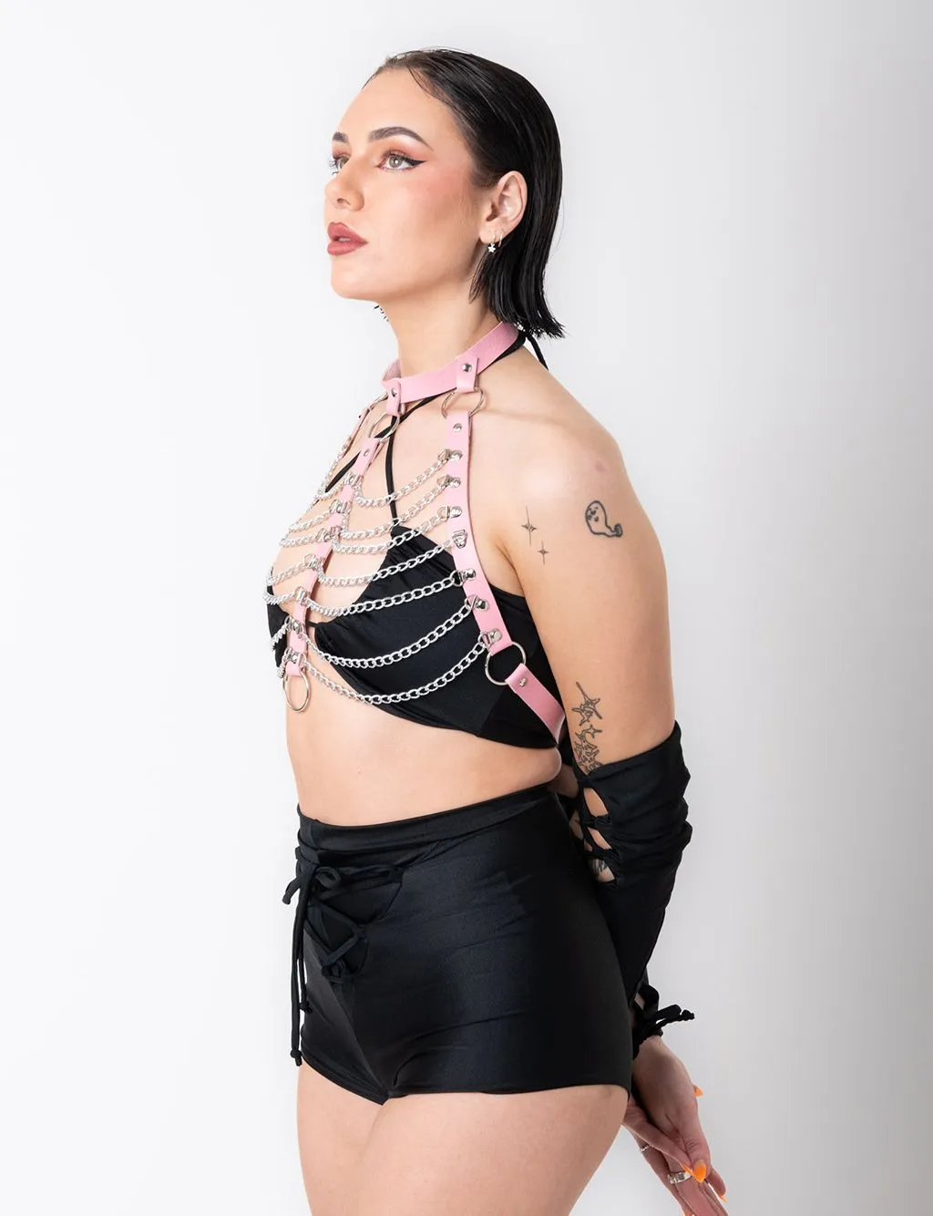 IN CHAINS HARNESS TOP - PINK