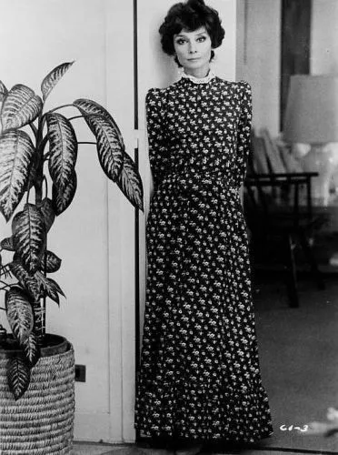 Incredible 1970s Givenchy Demi-Couture Pinecone Print Ruffle Skirt & Peaked Shoulder Top Set