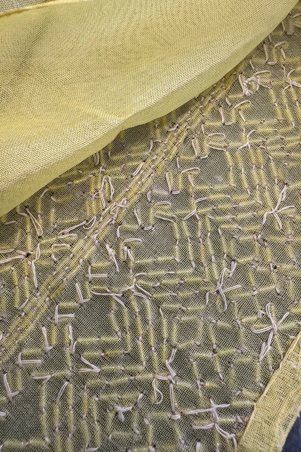 Incredible Late 1970s Halston Couture Hand Beaded Silk Skirt & Sleeveless Top Set in Yellow