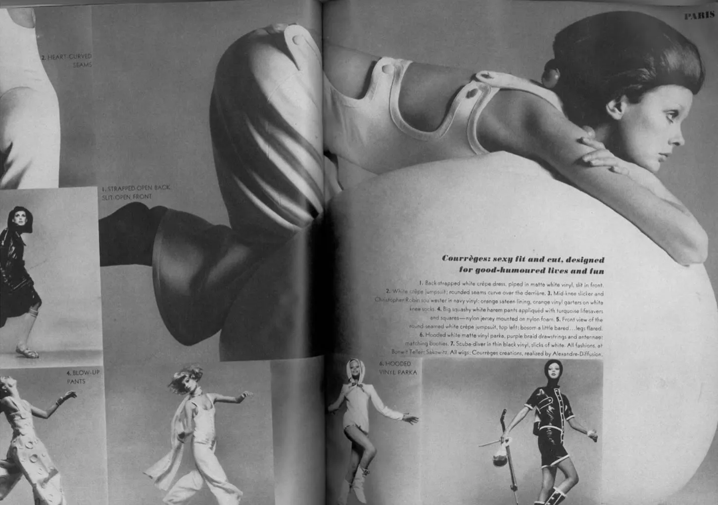 Incredible Spring 1970 Andre Courreges Cross Strap Backless Bright Sculpted Orange Dress
