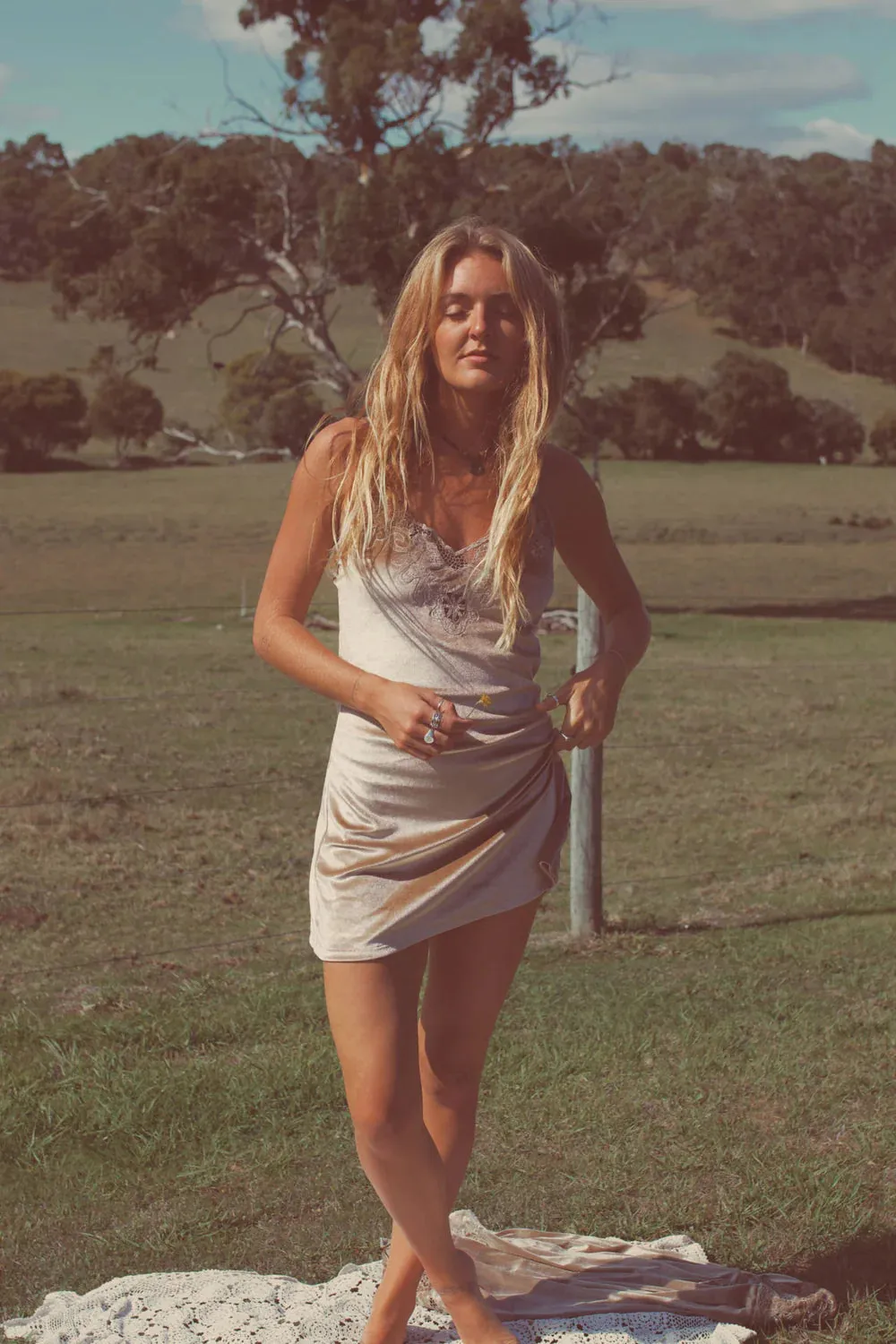 Indie Hendrix Mini Dress Champagne