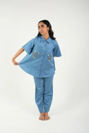 Indigo Bloom – Cotton Co-Ord Set