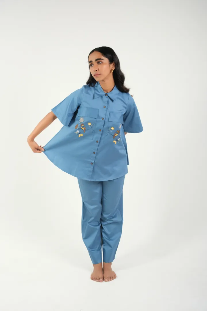 Indigo Bloom – Cotton Co-Ord Set