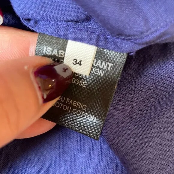 ISABEL Etoile Marant Slip Lining Blue Sz 34 Adjustable Straps Sheer