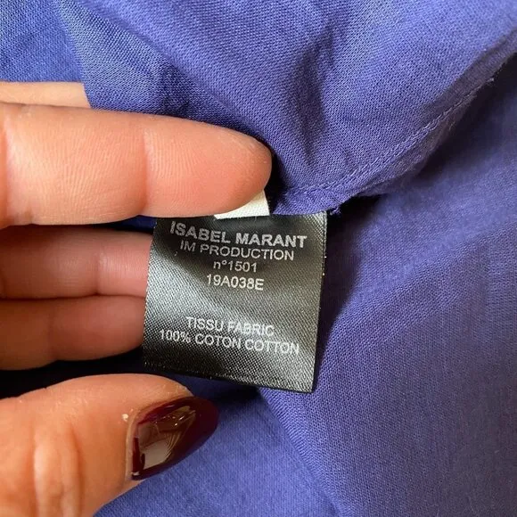 ISABEL Etoile Marant Slip Lining Blue Sz 34 Adjustable Straps Sheer