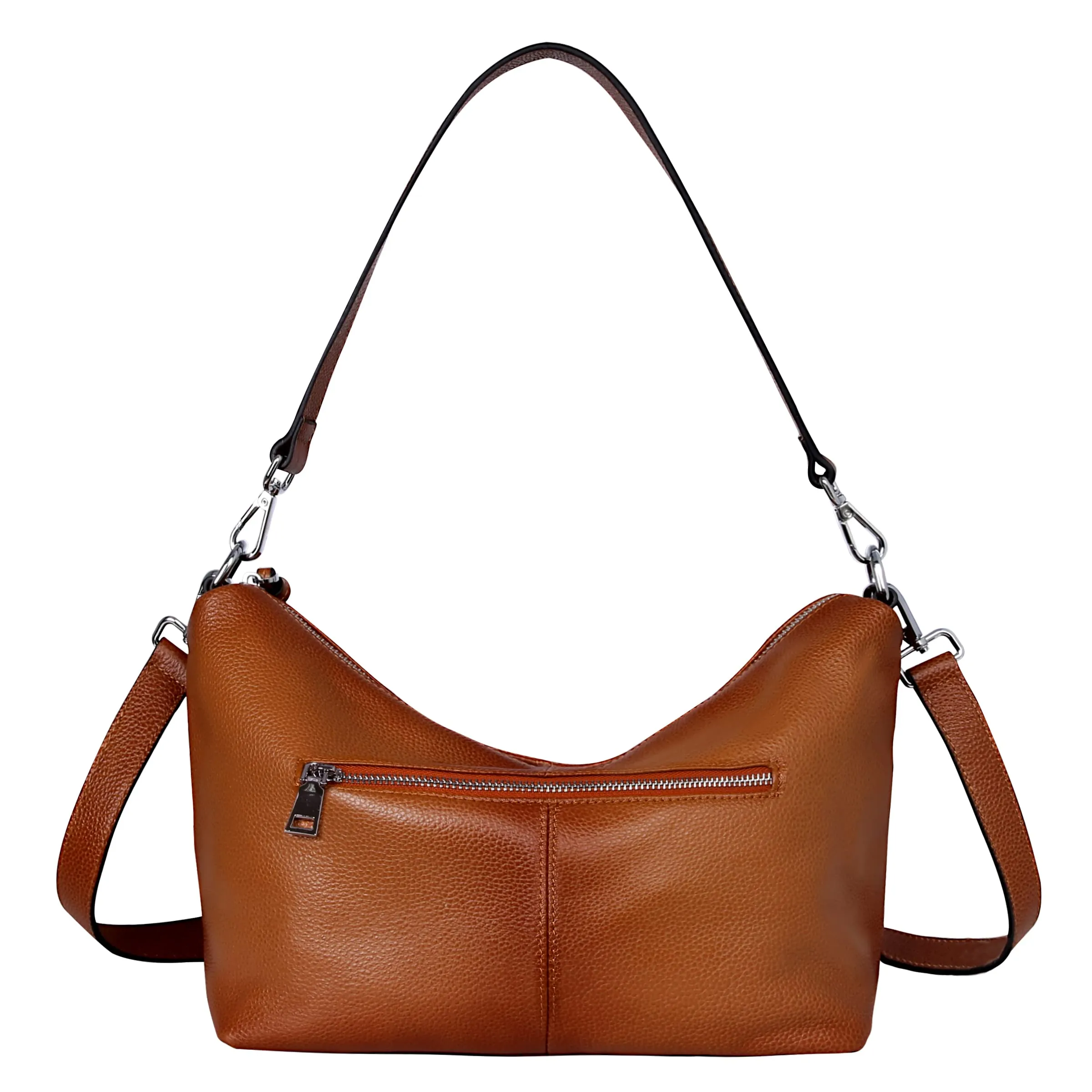Iswee Soft Leather Handbags for Women Purses Brown Shoulder Bags Cross Body Bag Satchel Tote Travel Bag Hobo (Sorrel)
