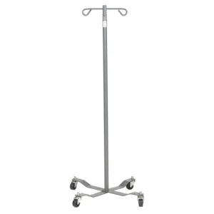 IV Poles 4 Leg Removable 2 & 4 Hook Options Chrome Plated Steel by Dynarex