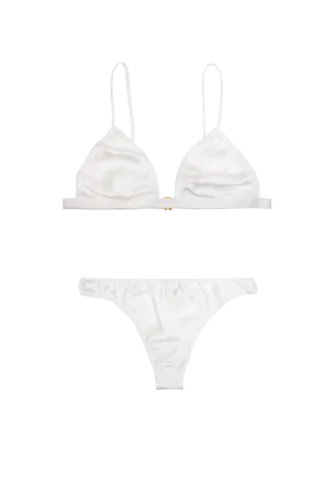 IVY BRA TOP AND ZOE PANTY: IVORY ORGANIC SILK SET