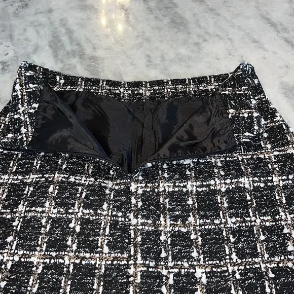 J. Ing Plaid Boucle Mini Skirt