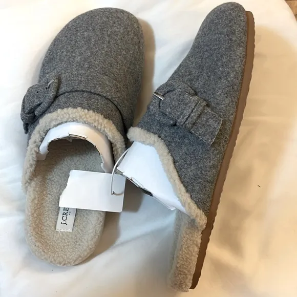 J.Crew Cream Fleece Slippers