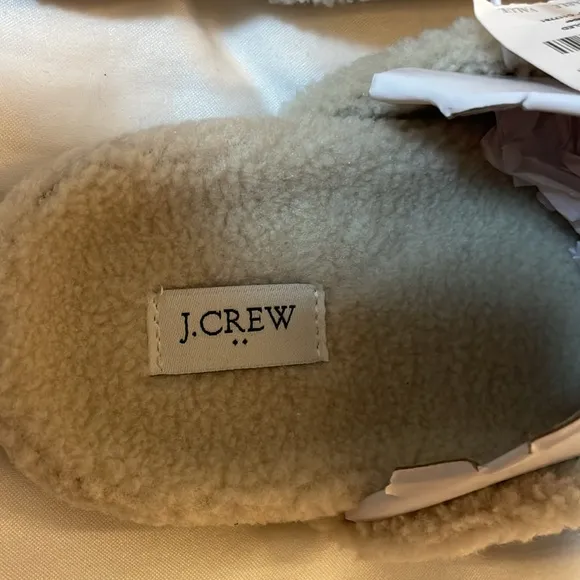 J.Crew Cream Fleece Slippers