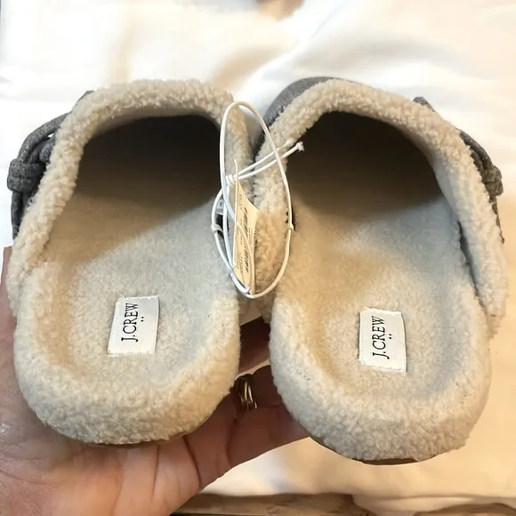J.Crew Cream Fleece Slippers
