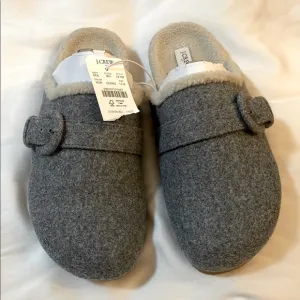 J.Crew Cream Fleece Slippers