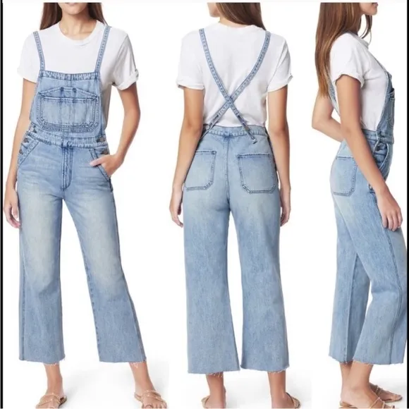 Joe’s Jeans New w Tag Wide Leg Denim Bib Overalls Captivate Wash XS