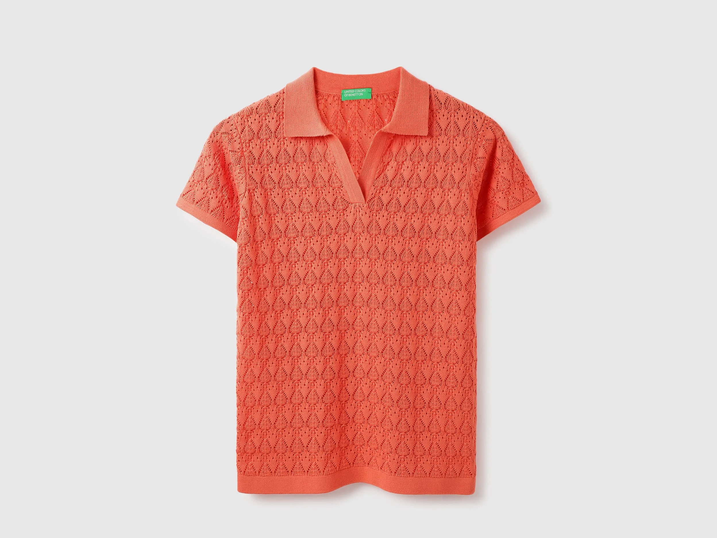 Johny Collar Crochet Knit Polo T-Shirt