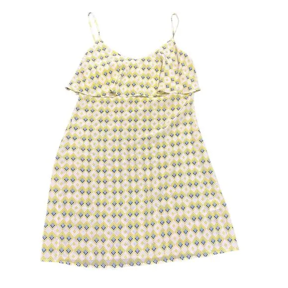 Joie Parthena dress yellow diamond pattern silk mini Size Small