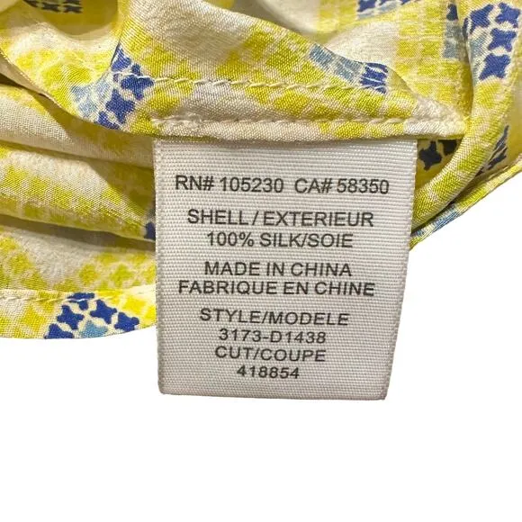Joie Parthena dress yellow diamond pattern silk mini Size Small