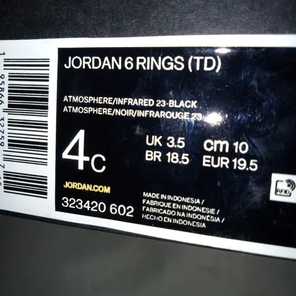 Jordan Baby Pink Sneakers 6 Rings