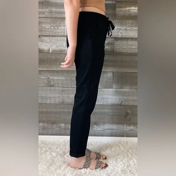 judy blue high waist double roll cuffed black denim jogger jeans JB88700REG BK