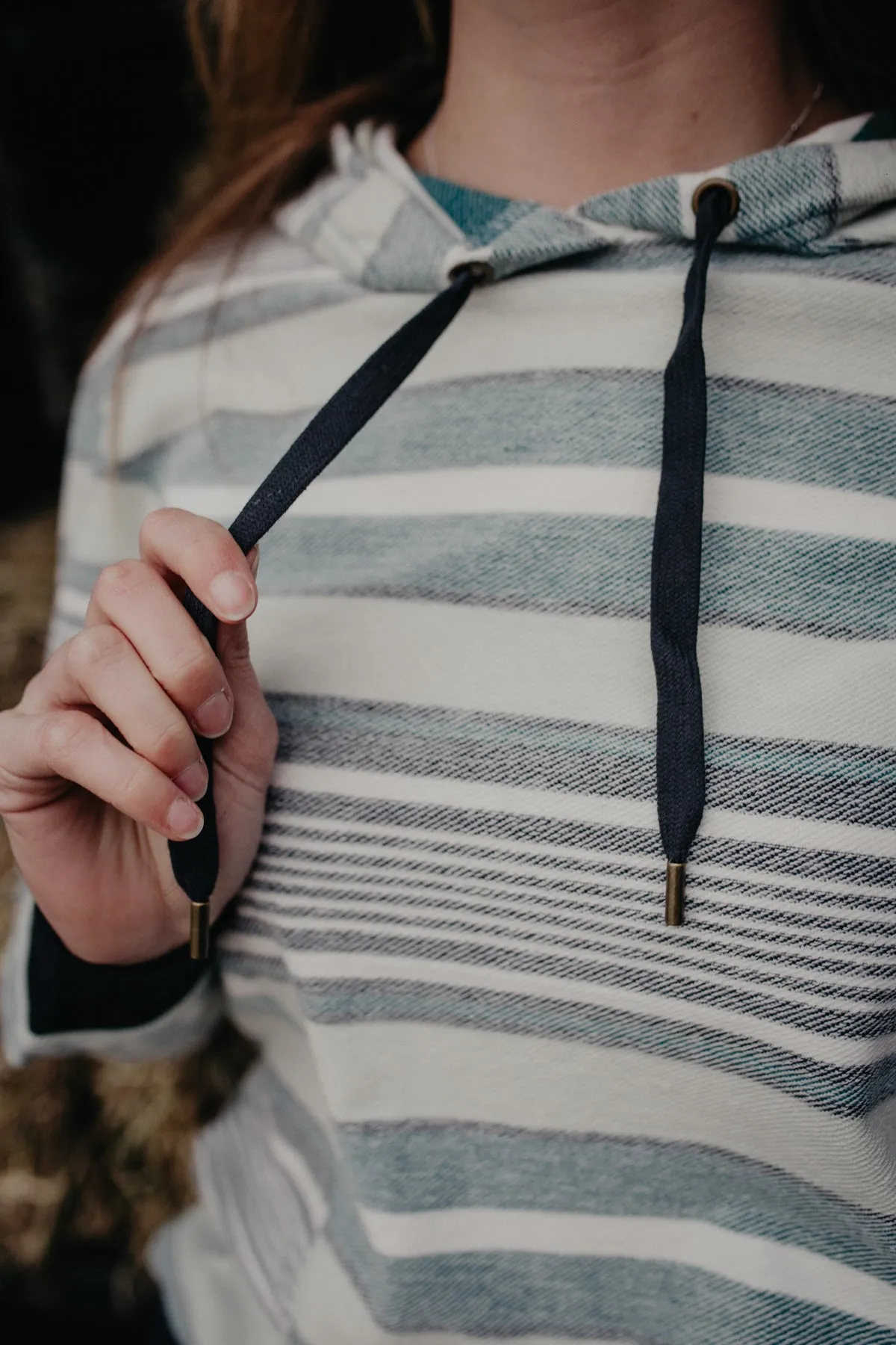 'Kalliee' Women's Blue Striped Hoodie by Cruel Denim (XS ONLY)