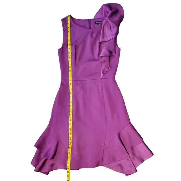 Karen Millen Purple Fuchsia Mini Ruffle Party Formal Dress (Size 2)