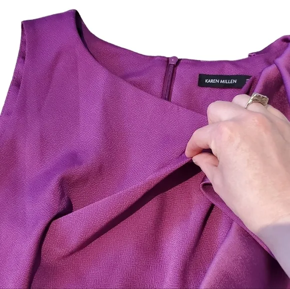 Karen Millen Purple Fuchsia Mini Ruffle Party Formal Dress (Size 2)