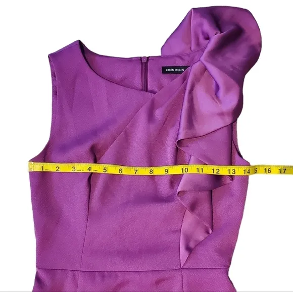 Karen Millen Purple Fuchsia Mini Ruffle Party Formal Dress (Size 2)