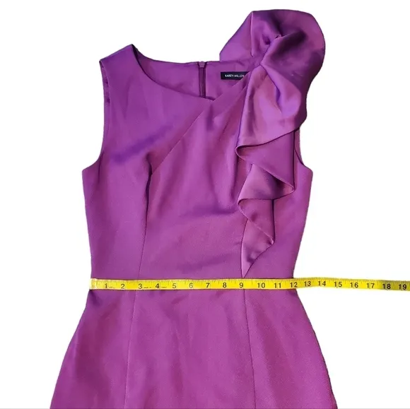Karen Millen Purple Fuchsia Mini Ruffle Party Formal Dress (Size 2)