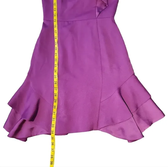 Karen Millen Purple Fuchsia Mini Ruffle Party Formal Dress (Size 2)