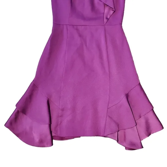 Karen Millen Purple Fuchsia Mini Ruffle Party Formal Dress (Size 2)