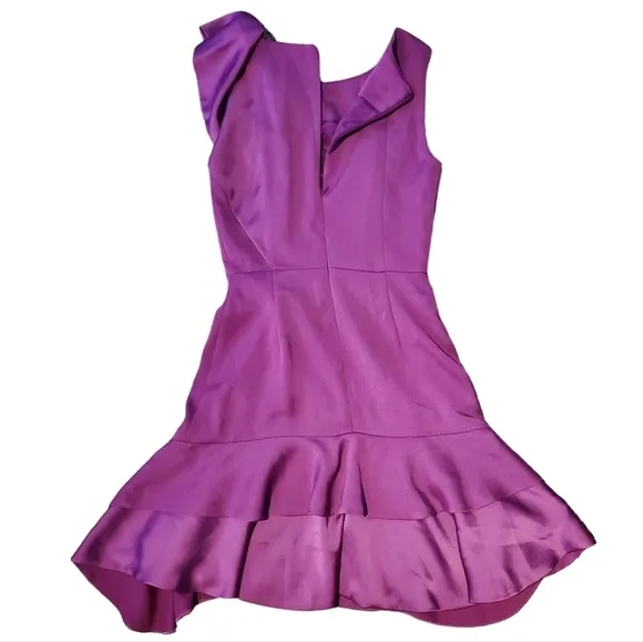 Karen Millen Purple Fuchsia Mini Ruffle Party Formal Dress (Size 2)