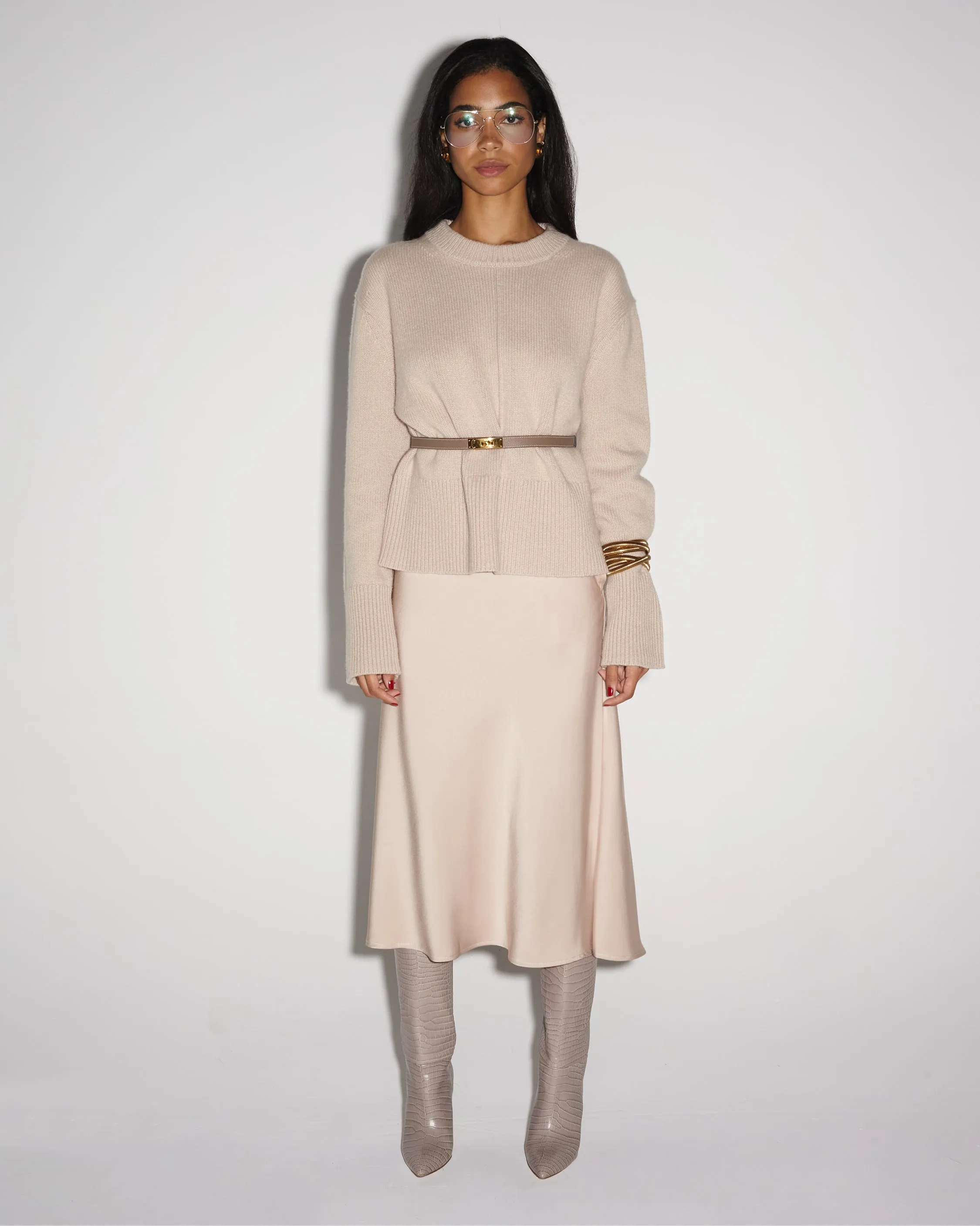 Kate Slip Skirt in Taupe