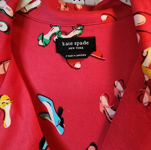 Kate Spade 2 piece Red Party Shoes Sleepwear Set