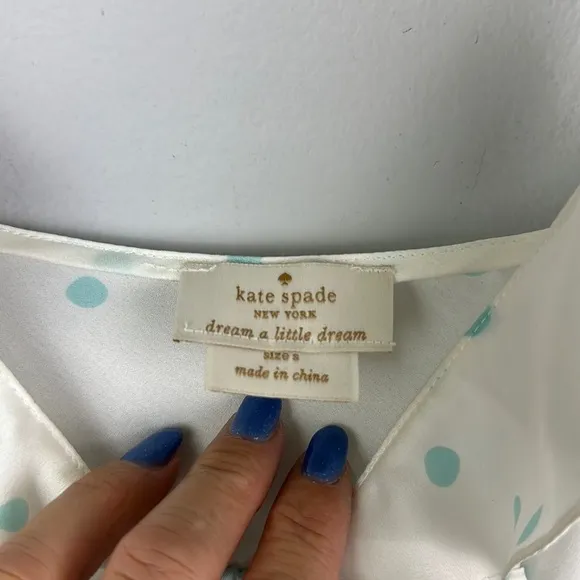 Kate Spade Dream a Little Dream Slip Dress Chemise Nightie Nightgown Polka Dot