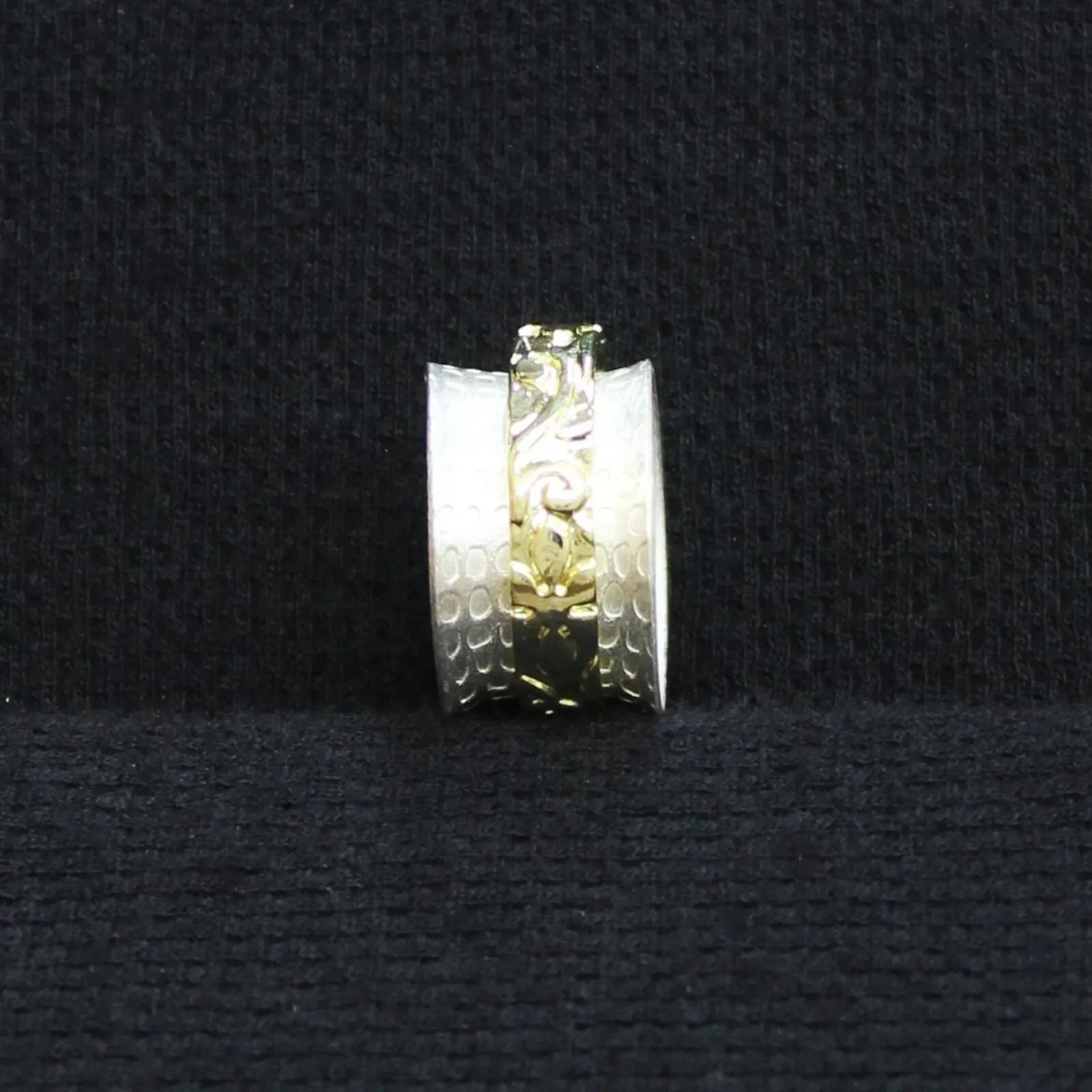 Katherine Winters Sterling Silver And Gold Plated Flower Spinner Ring 6
