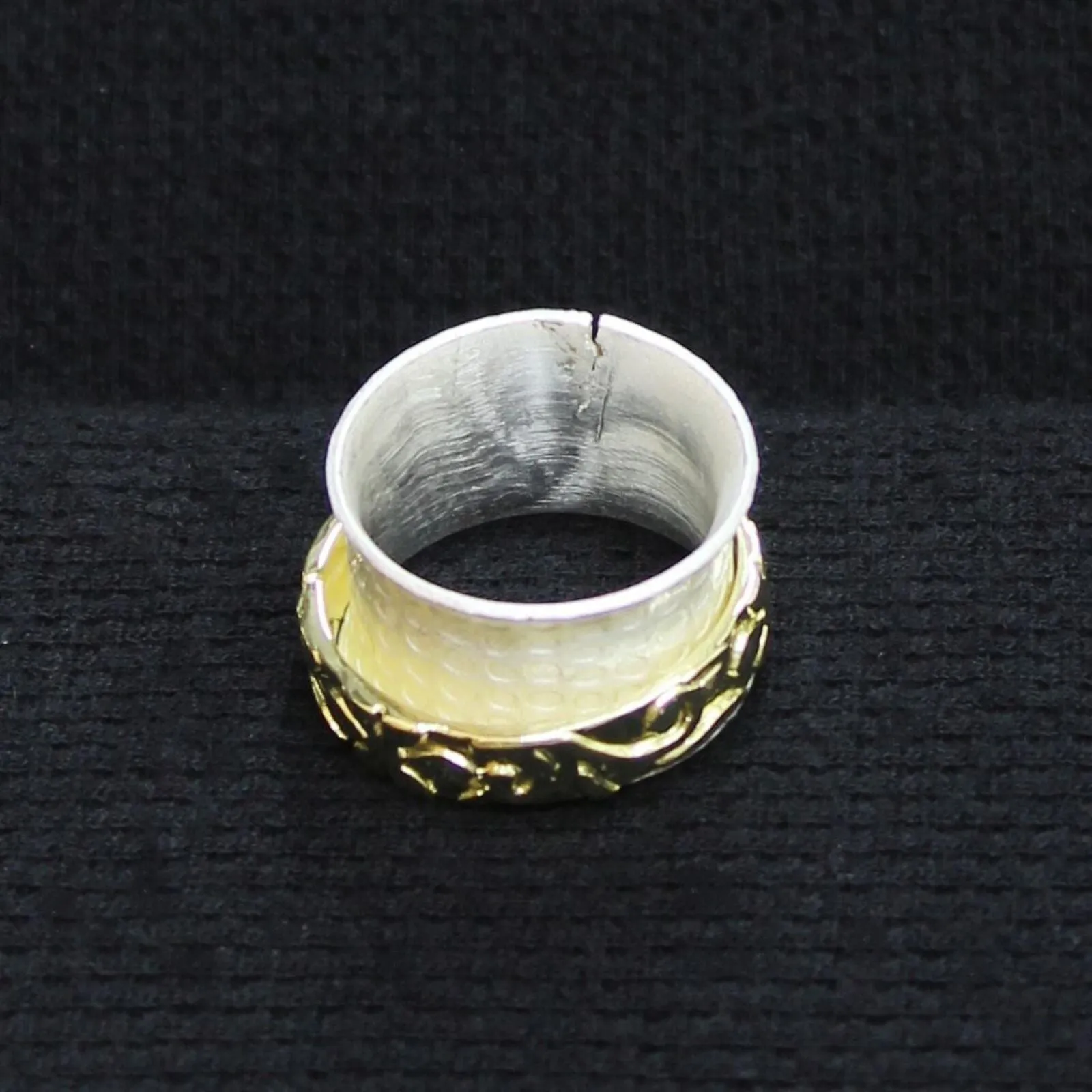 Katherine Winters Sterling Silver And Gold Plated Flower Spinner Ring 6