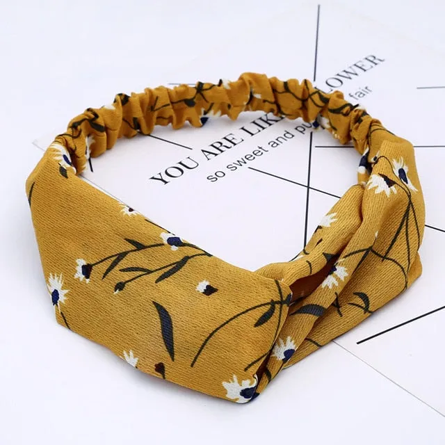 KE Fashion Hair Bohemian Cross Elastic Hair Band.