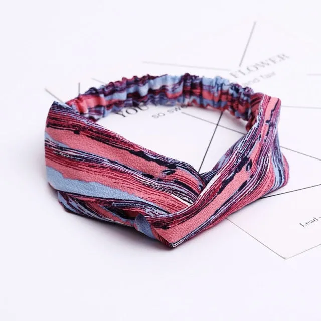 KE Fashion Hair Bohemian Cross Elastic Hair Band.