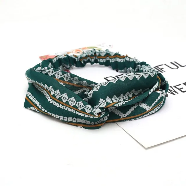 KE Fashion Hair Bohemian Cross Elastic Hair Band.