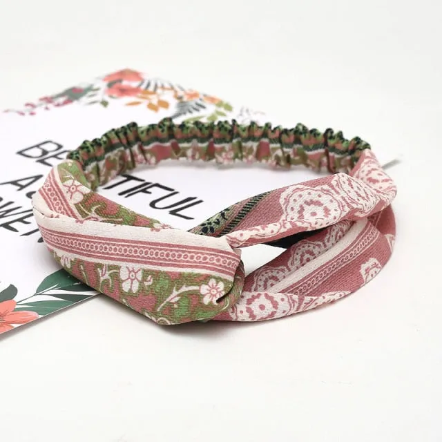 KE Fashion Hair Bohemian Cross Elastic Hair Band.
